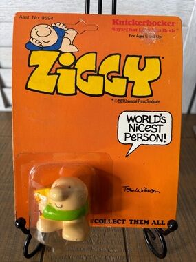 Vintage 1981 Ziggy "World's Nicest Person" Figure Knickerbocker Sealed